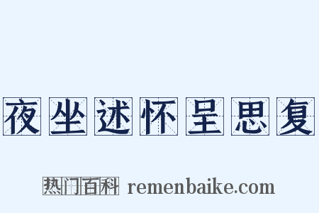 夜坐述怀呈思复是什么意思的图片